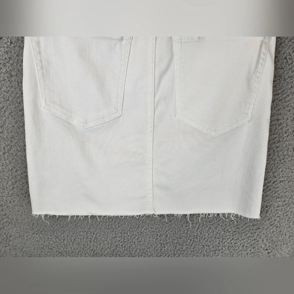 Frame Mini Skirt Womens Sz 1 White Raw Hem Casual Comfort Stretch Straight - Picture 8 of 10